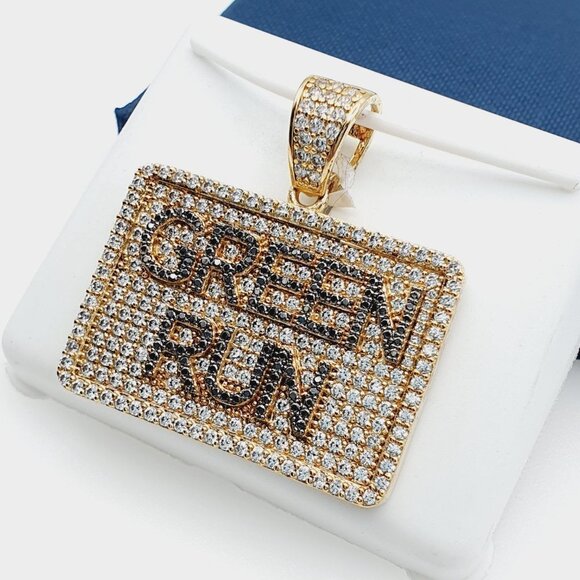 "14K Gold Plated Cubic Zircon Pendant, INUS1BR218 - Picture 2 of 9